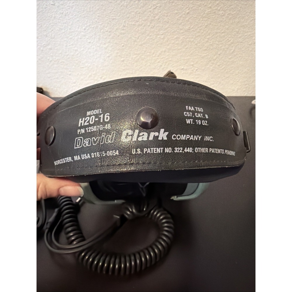 David Clark Model H20-16 Pilot Headset Untested - Picture 3 of 9